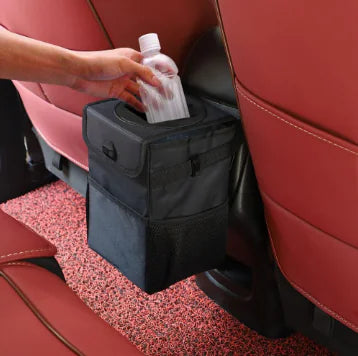 Premium Foldable Car Trash Can & Organizer - Waterproof, Leakproof, and Hangable