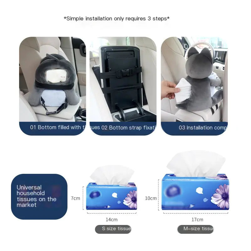 Cute Car Tissue Box & Trash Bin – Adorable Organizer for Women